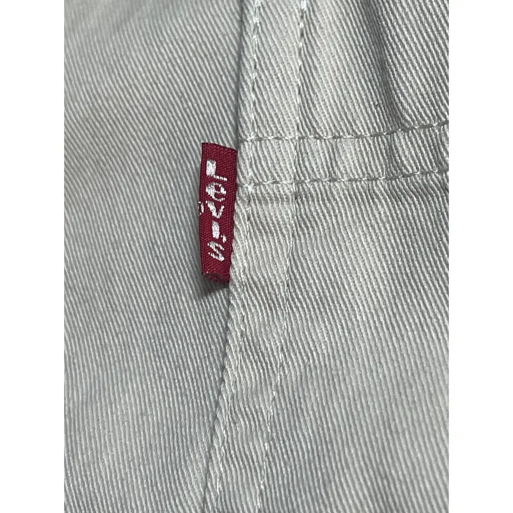 Levi's Mens Beige Tan Khaki Long Sleeve Pocket Button Up Shirt Shacket Jacket XL